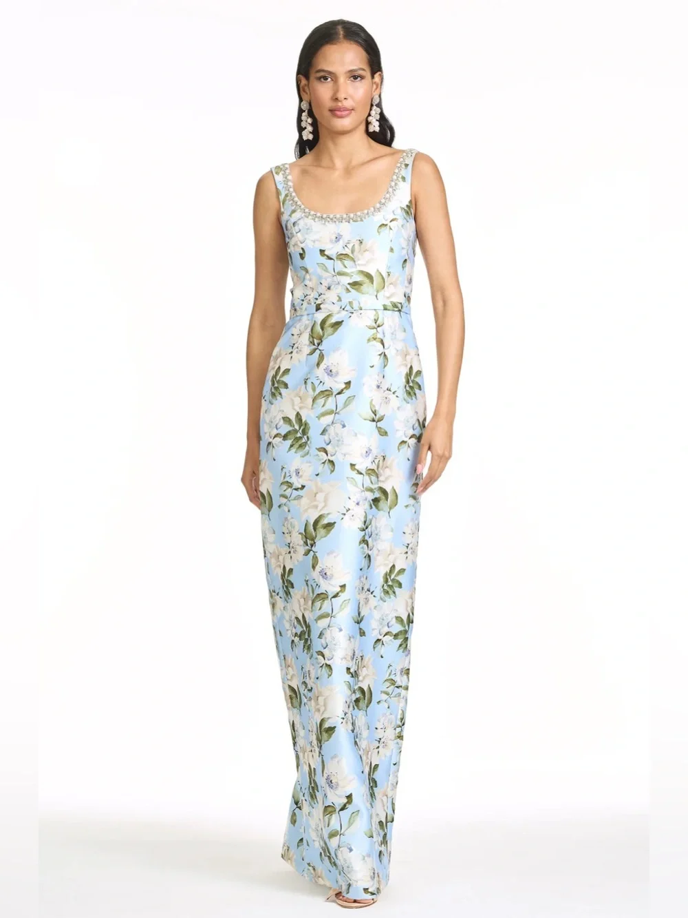Sachin + Babi Lana Floral Gown in Sky Camellia